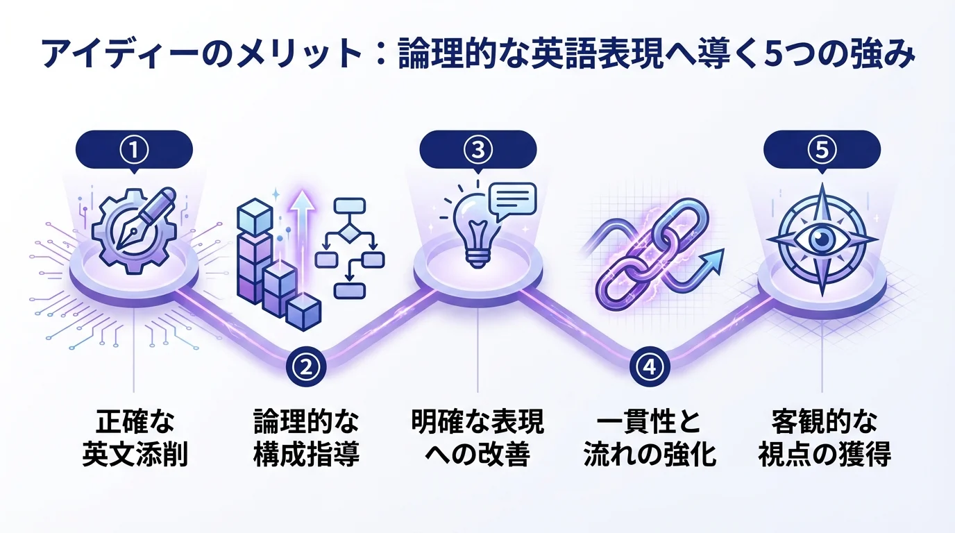 アイディー 英文添削 AIのメリットを図解で解説