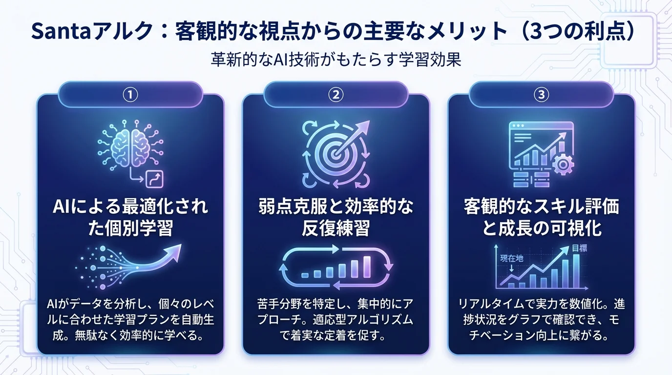 Santaアルク 評判, TOEICのメリットを図解で解説