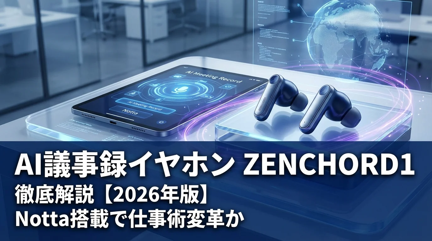 AI議事録イヤホン ZENCHORD1 徹底解説【2026年版】Notta搭載で仕事術変革か