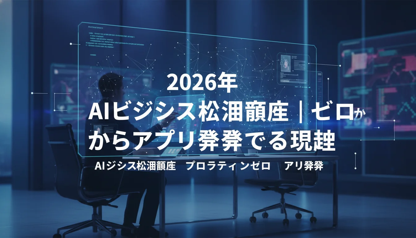 2026年 AIビジネス活用講座｜ゼロからアプリ開発できる理由