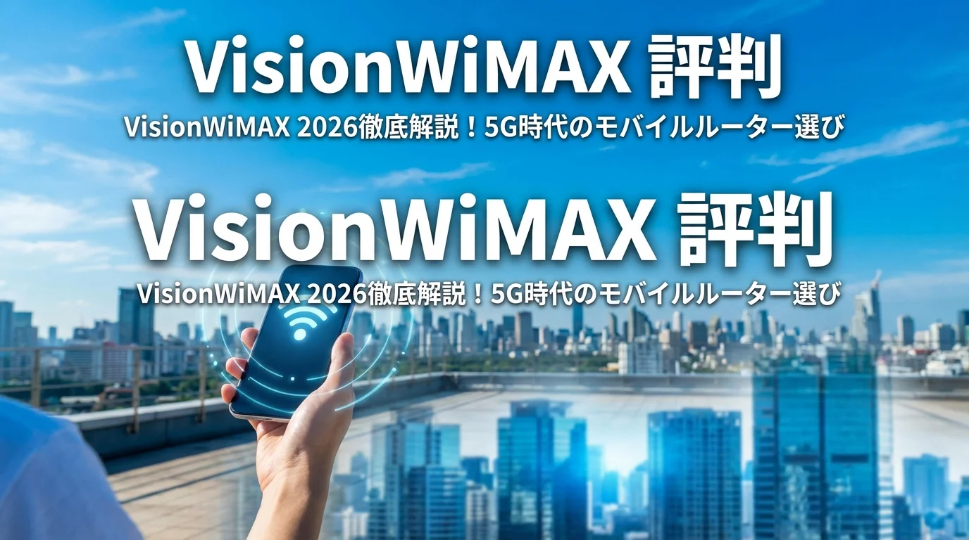 VisionWiMAX 2026徹底解説！5G時代のモバイルルーター選び