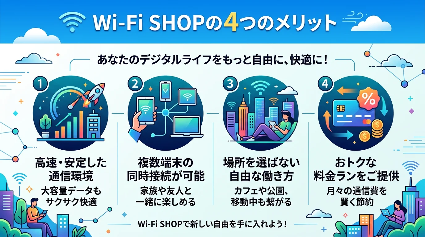 Wi-Fi SHOP ポケットWi-Fiのメリットを図解で解説