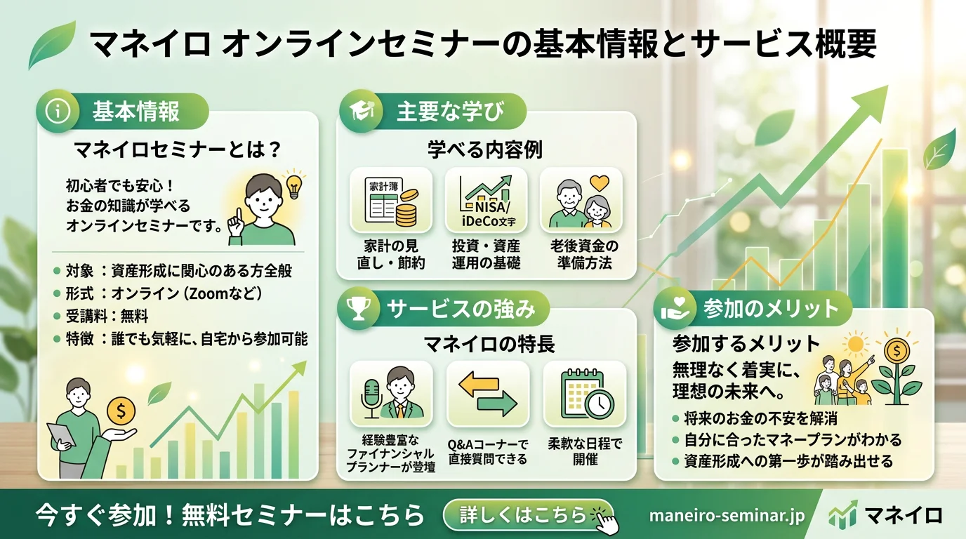 マネイロ オンラインセミナーの特徴と基本情報