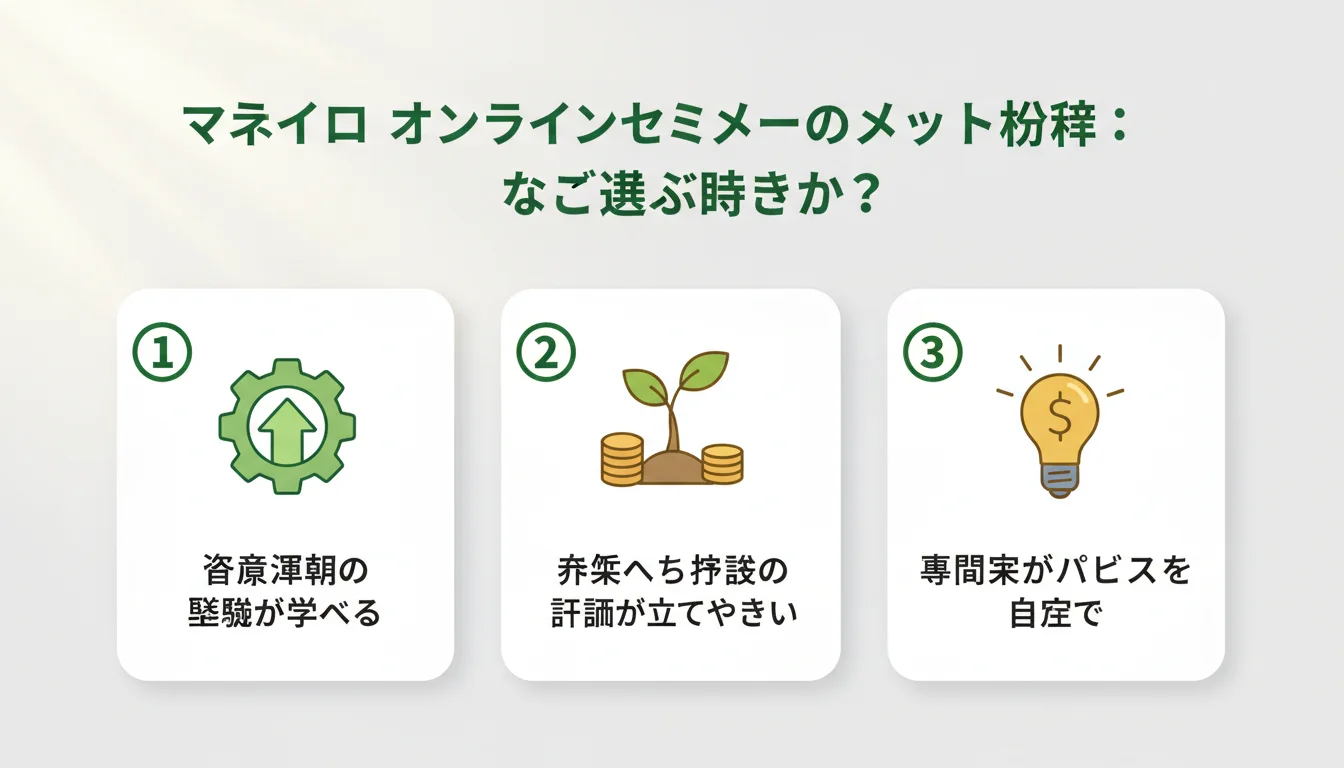 マネイロ オンラインセミナーのメリットを図解で解説