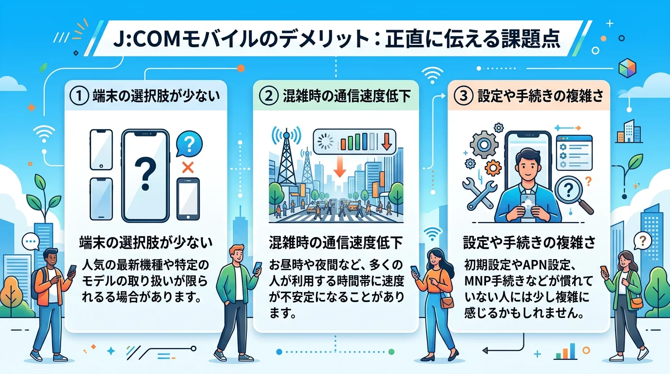 J:COMモバイル, 格安スマホ, 格安SIMのメリットを図解で解説