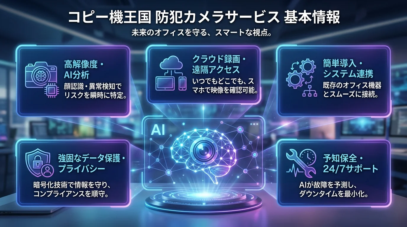 法人向け防犯カメラ,コピー機王国,防犯カメラ 導入の特徴と基本情報