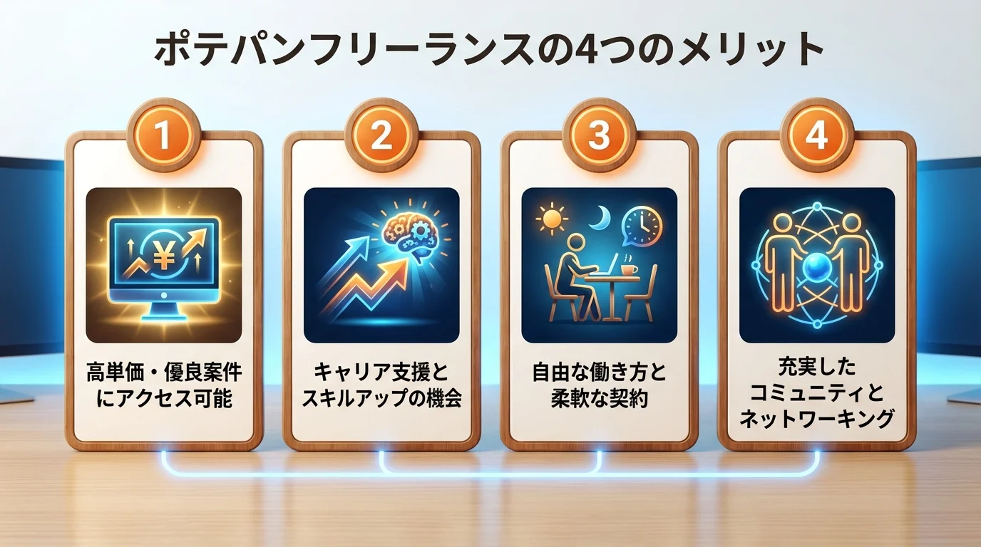 ポテパンフリーランス 無料カウンセリングのメリットを図解で解説