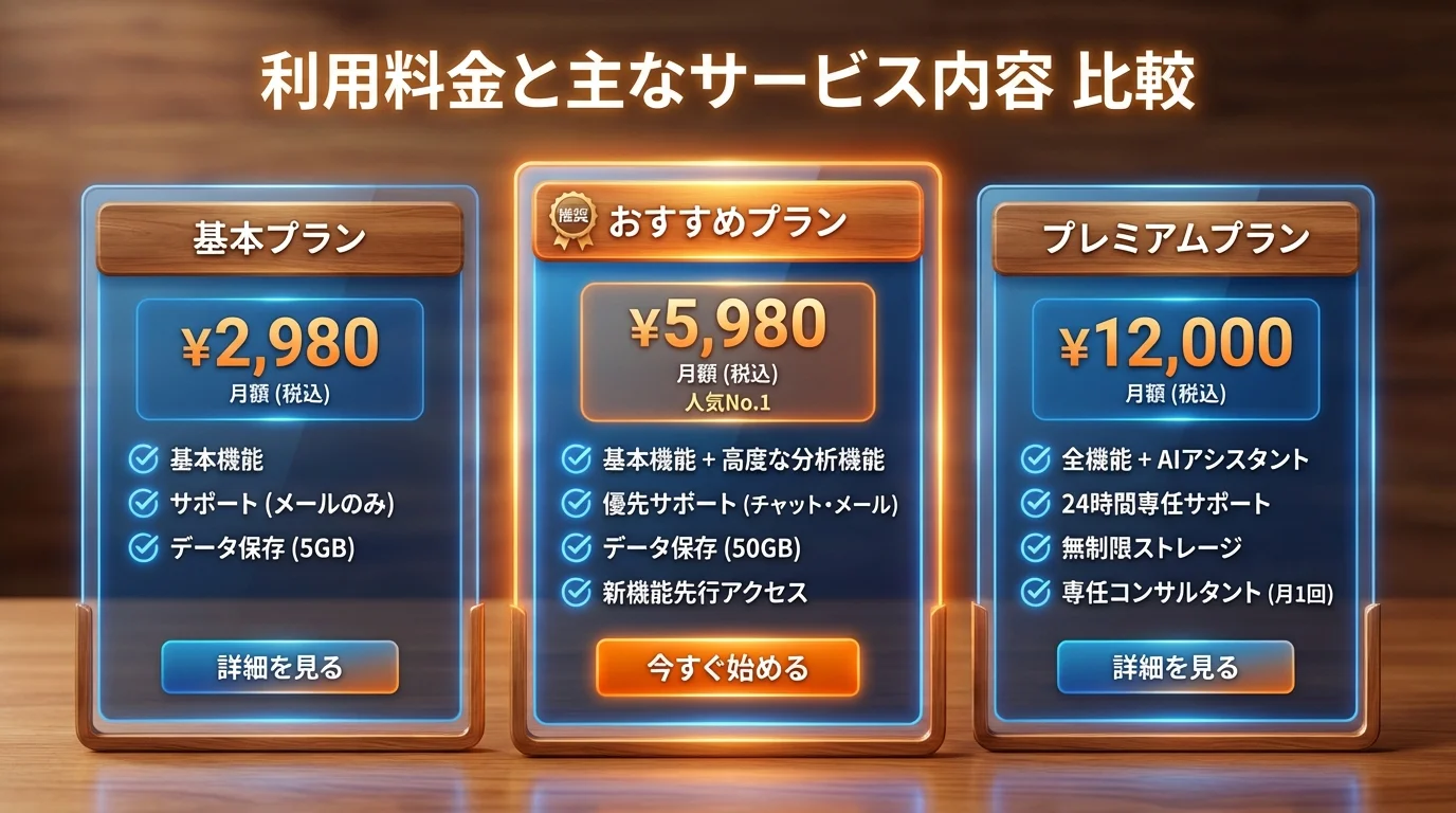 ポテパンフリーランス 無料カウンセリングの料金プラン比較表