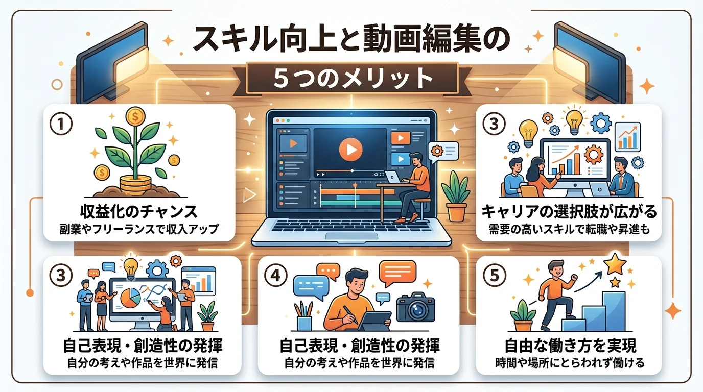 SkillHacks MovieHacks 評判のメリットを図解で解説