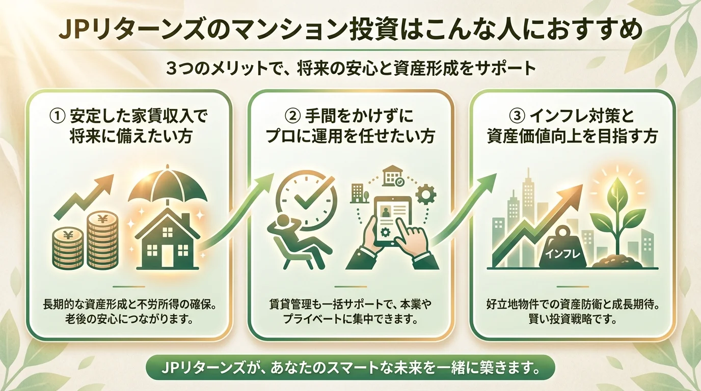 JPリターンズ, マンション投資, 2026年のメリットを図解で解説
