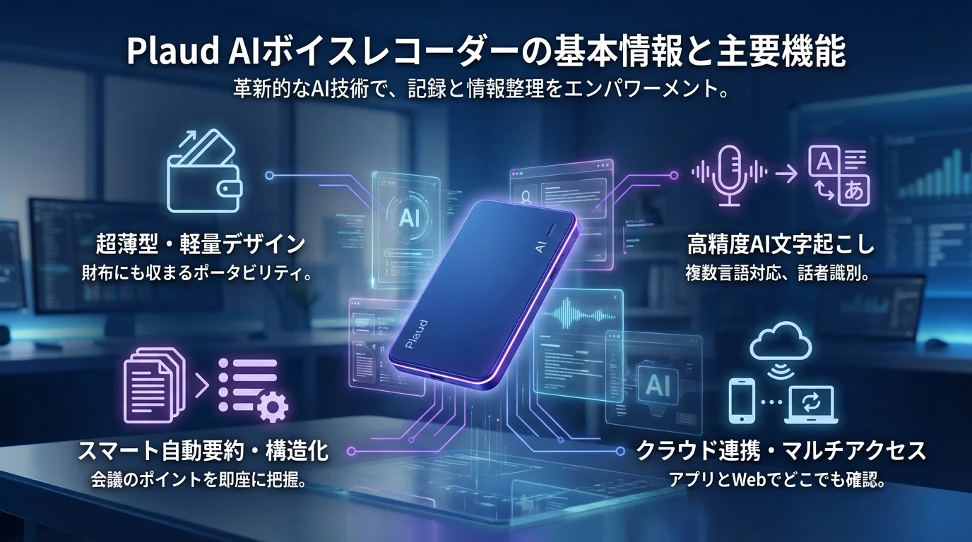Plaud レビュー, AIボイスレコーダーの特徴と基本情報