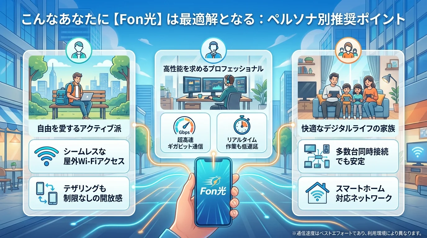 Fon光 評判,Fon光 速度,光回線の特徴と基本情報