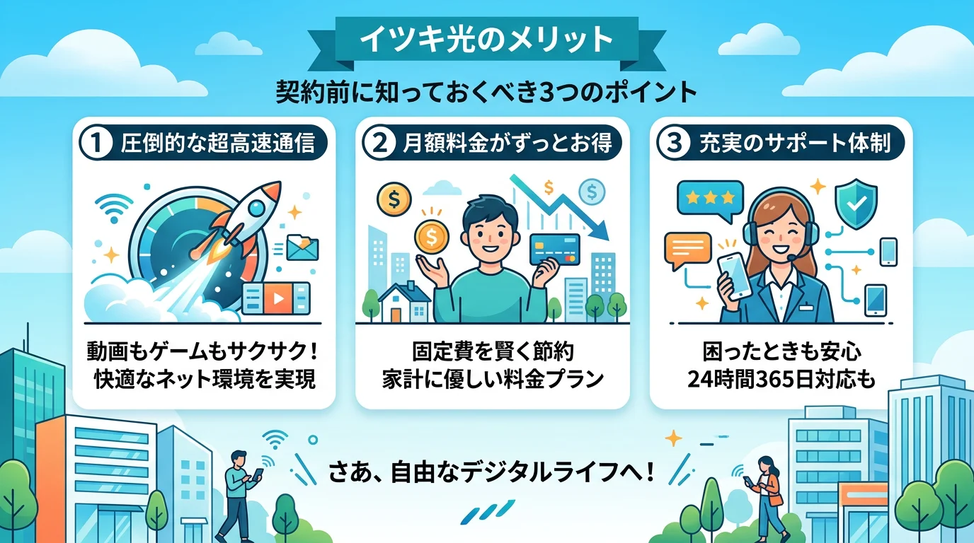 イツキ光 評判 速度のメリットを図解で解説