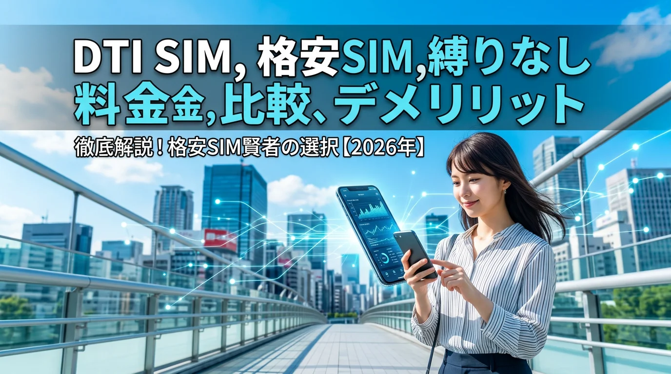 DTI SIM 縛りなし徹底解説！格安SIM賢者の選択【2026年】