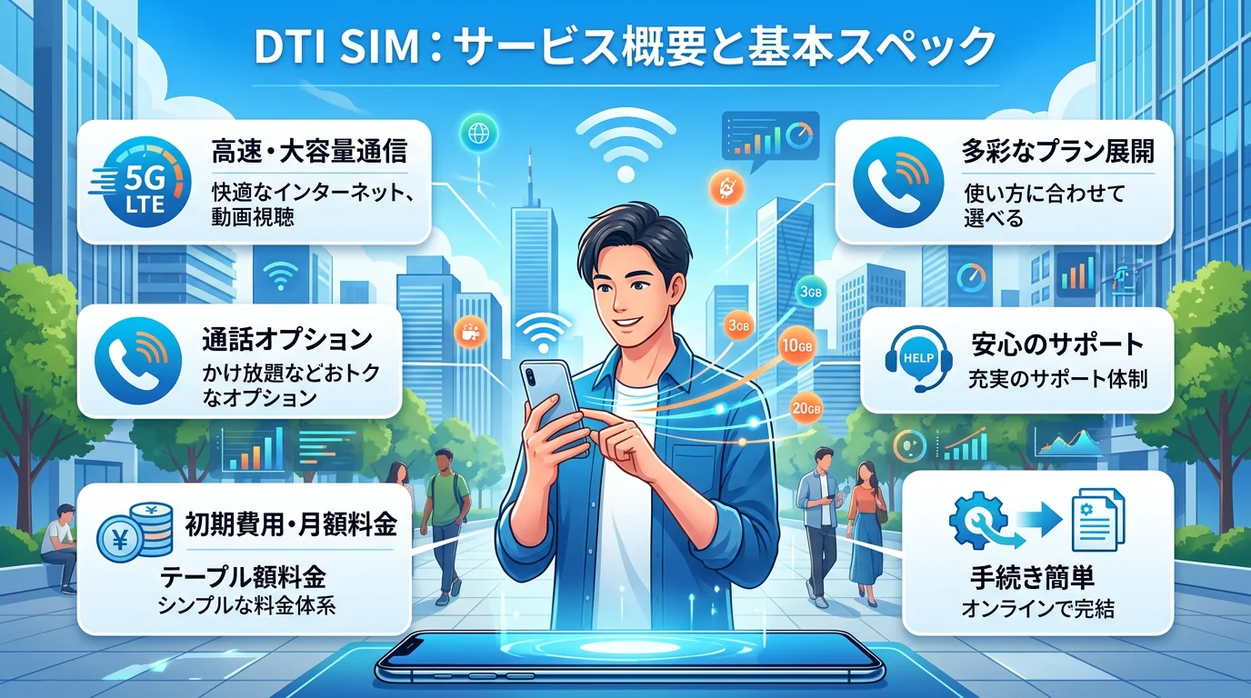 DTI SIM,格安SIM,縛りなし,料金,比較,デメリットの特徴と基本情報
