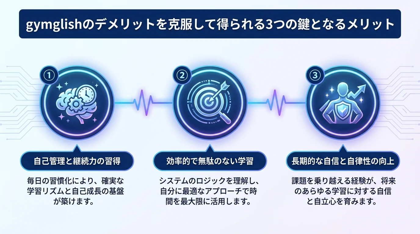 gymglish 英語学習 AIのメリットを図解で解説
